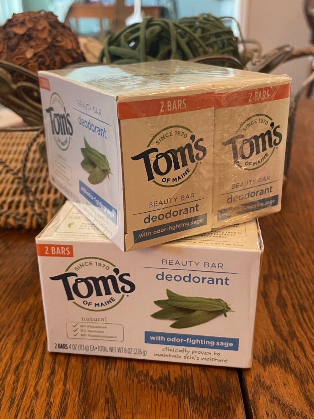 NEW 4 Beauty Bar Deodorant Soaps Tom's of Maine Odor-Fighting Sage